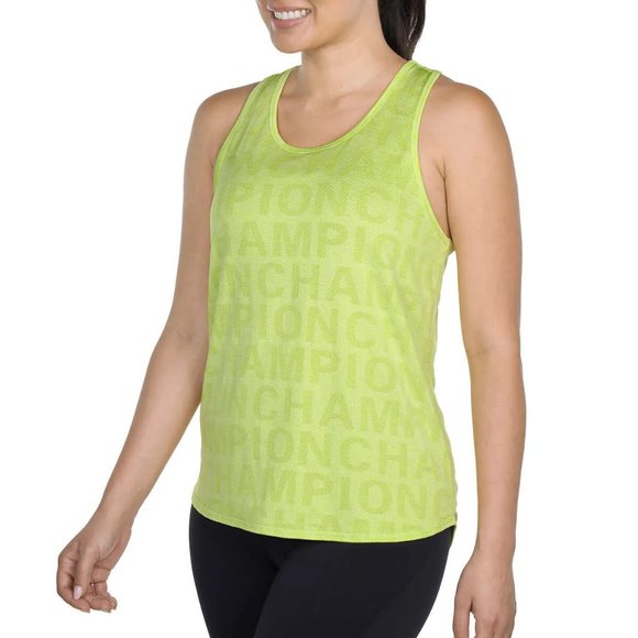 NWT Champion Womens Performance Script Tank Top Quick Dry Green Size S $45 TT002 - Picture 3 of 4